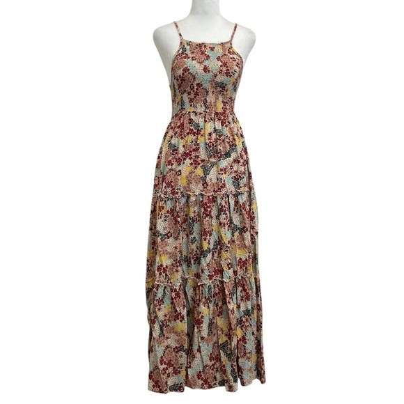 Abel the Label Dresses & Skirts - Abel the Label Smocked Upper Tiered Multicolor Floral Maxi Dress
